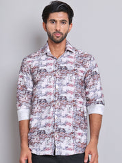 Purple Printed Party Shirt for Men - SF_9021Purple_S