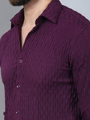 Purple Self Design Cotton Formal Shirt for Men - SF_928Purple_S