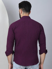 Purple Self Design Cotton Formal Shirt for Men - SF_928Purple_S