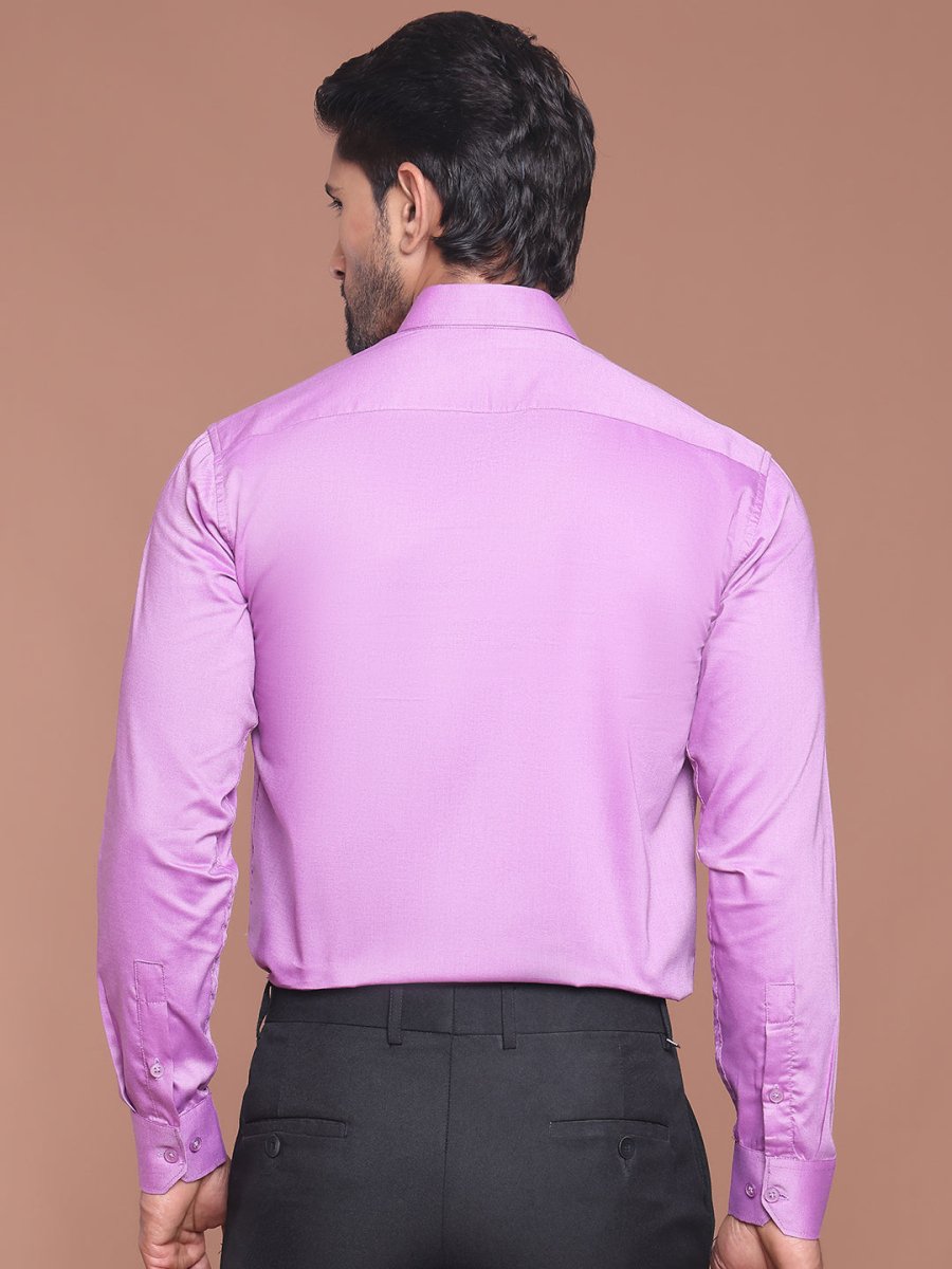 Purple Solid Cotton Formal Shirt for Men - SF_9042Purple_S