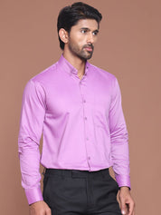 Purple Solid Cotton Formal Shirt for Men - SF_9042Purple_S