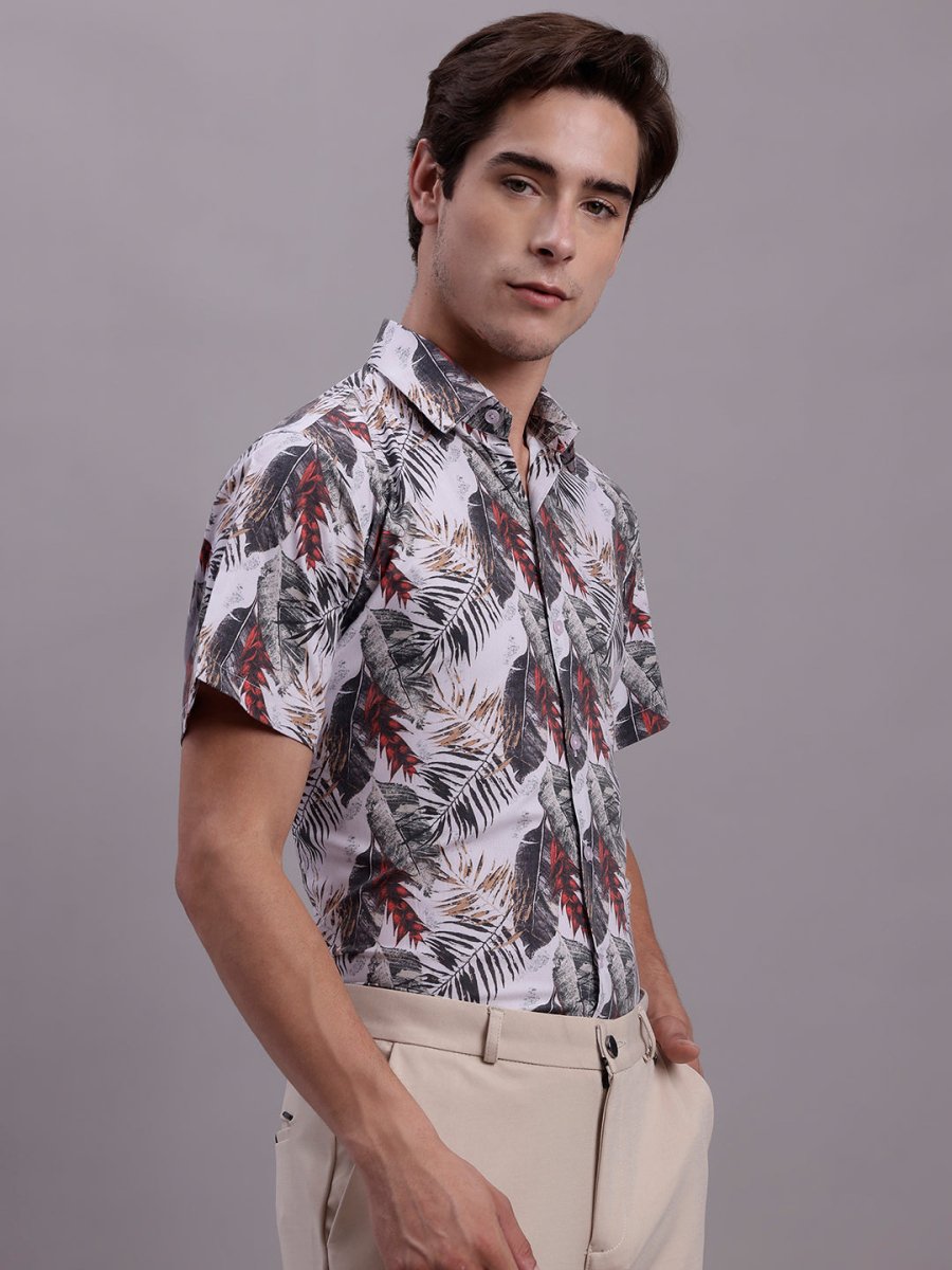 Red Printed Party Shirt for Men - SF_885Red_S