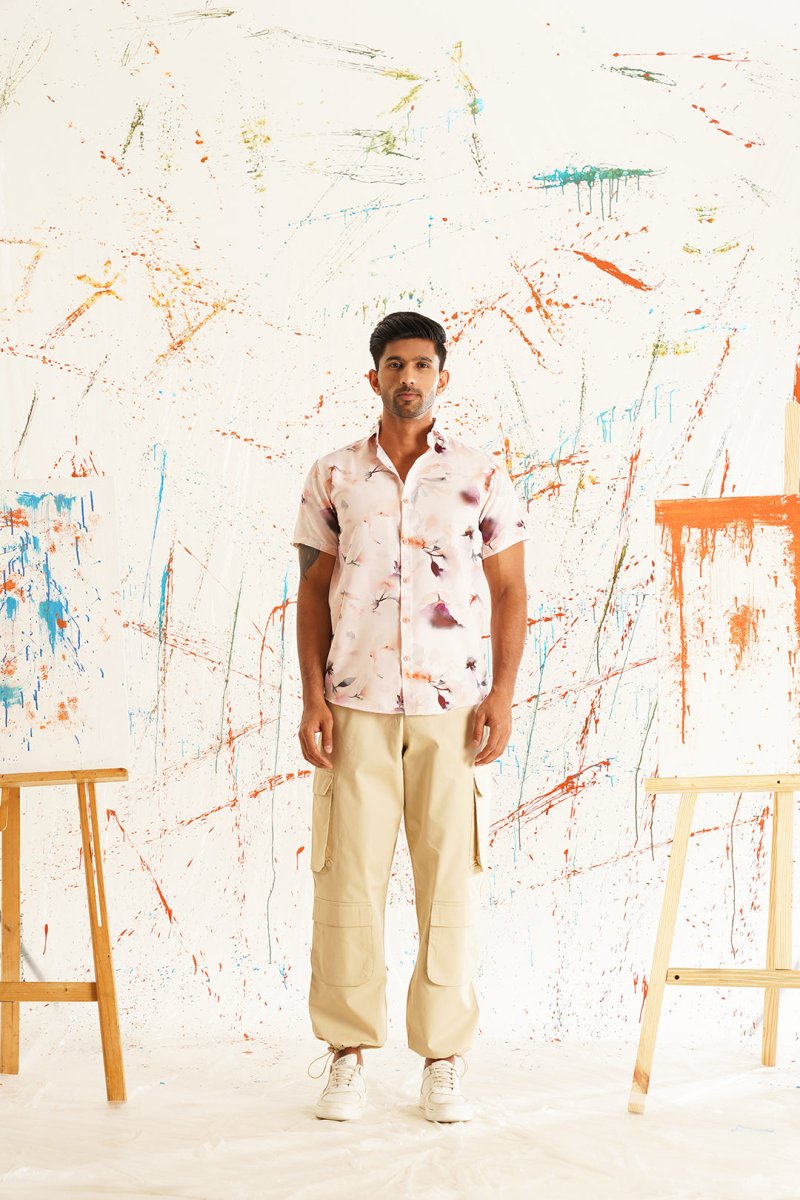 Red Printed Party Shirt for Men - SF_934Orange_S