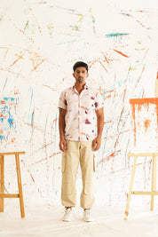 Red Printed Party Shirt for Men - SF_934Orange_S