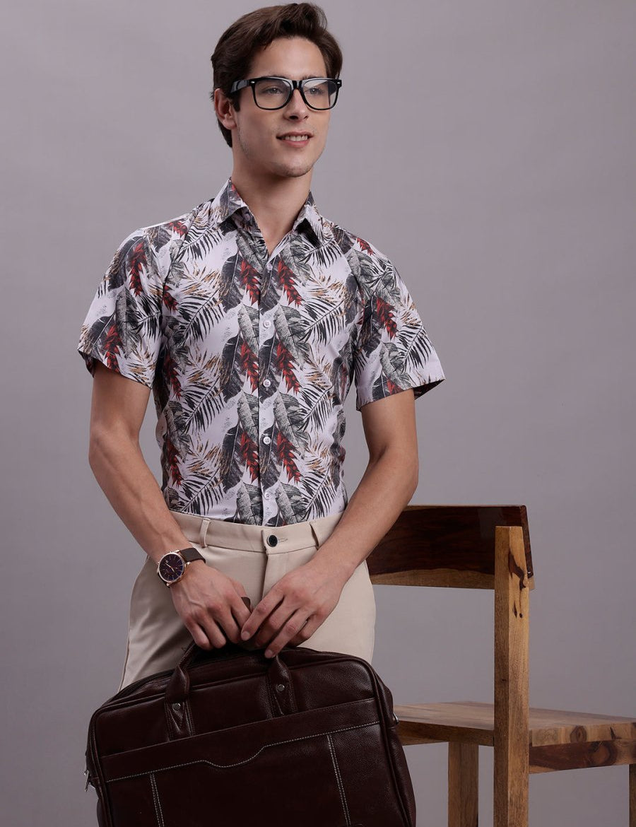 Red Printed Party Shirt for Men - SF_885Red_S
