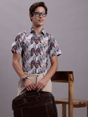 Red Printed Party Shirt for Men - SF_885Red_S