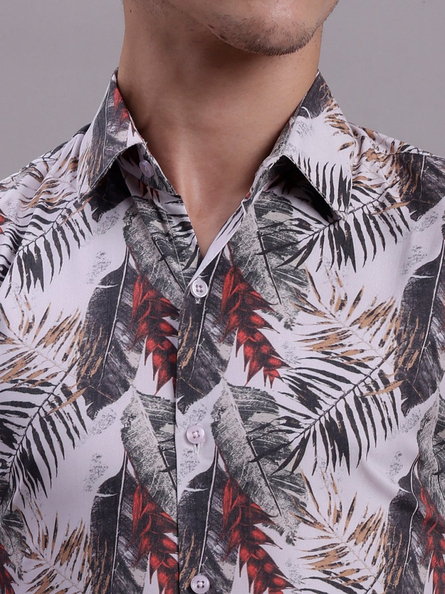 Red Printed Party Shirt for Men - SF_885Red_S