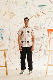 Red Printed Party Shirt for Men - SF_934Peach_S