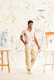 Red Printed Party Shirt for Men - SF_934Orange_S