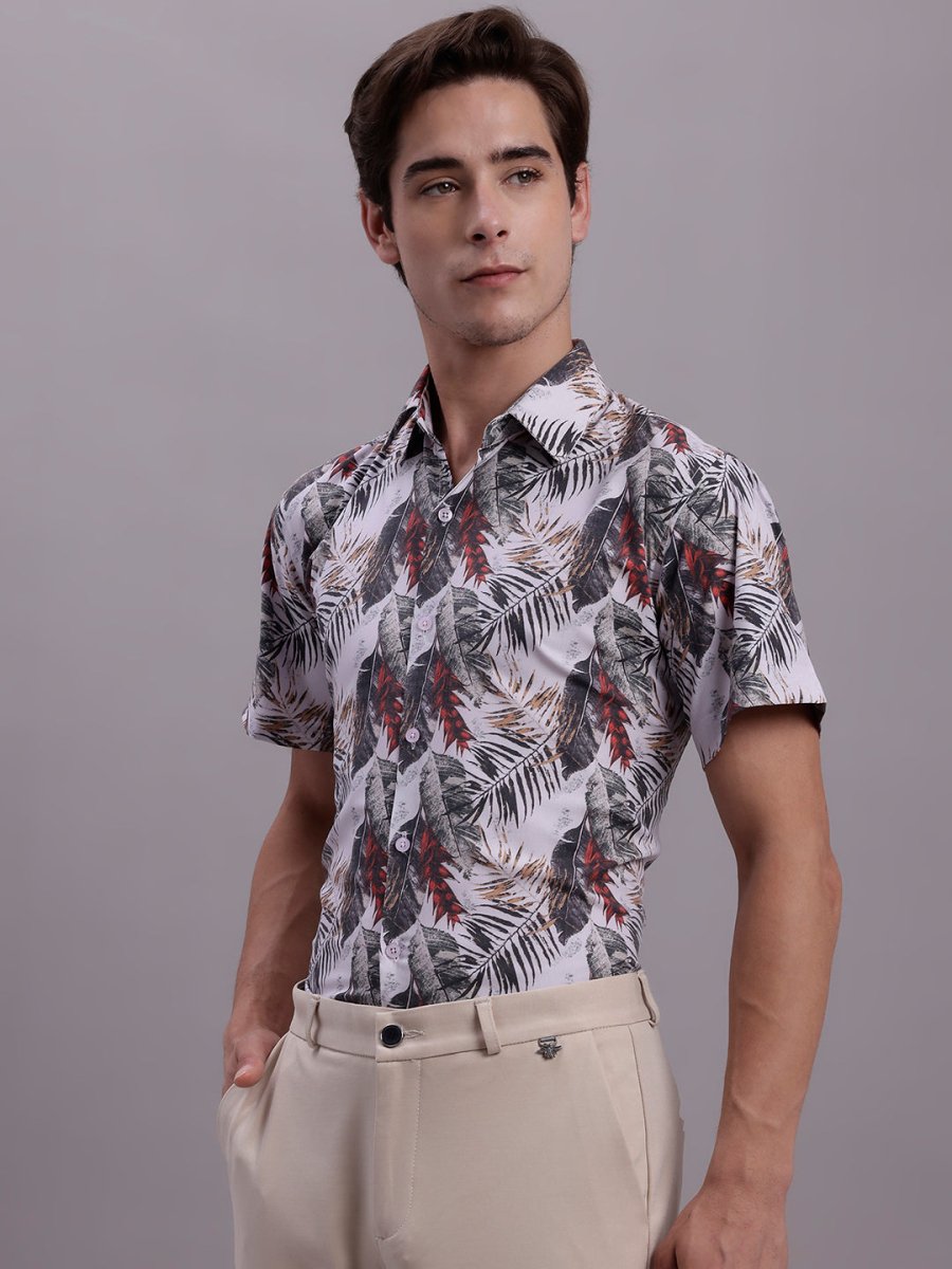 Red Printed Party Shirt for Men - SF_885Red_S