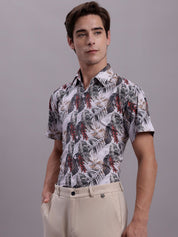 Red Printed Party Shirt for Men - SF_885Red_S