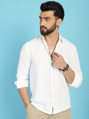 Self Design Casual Shirt for Mens - SF_929White_S