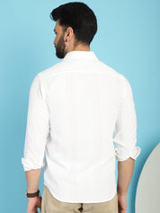Self Design Casual Shirt for Mens - SF_929White_S