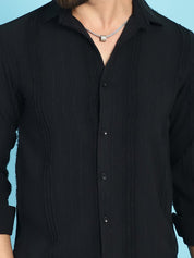 Self Design Casual Shirt for Mens - SF_929Black_S