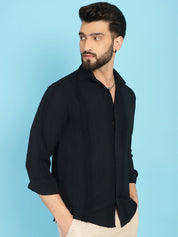 Self Design Casual Shirt for Mens - SF_929Black_S