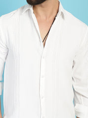 Self Design Casual Shirt for Mens - SF_929White_S