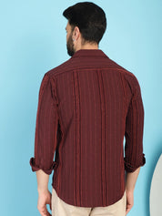 Self Design Casual Shirt for Mens - SF_929Brown_S
