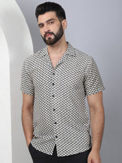 Self Design Cotton Casual Shirt for Men - SF_965Black_S