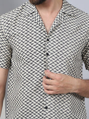 Self Design Cotton Casual Shirt for Men - SF_965Black_S