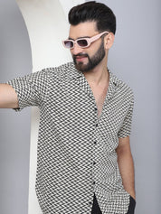 Self Design Cotton Casual Shirt for Men - SF_965Black_S