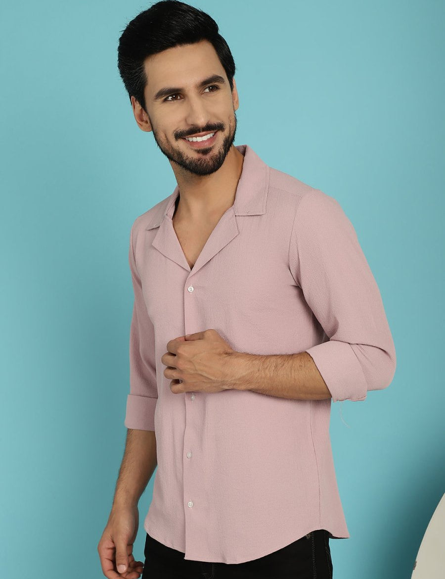 Self Design Cotton Formal Shirt for Men - SF_904Magenta_S