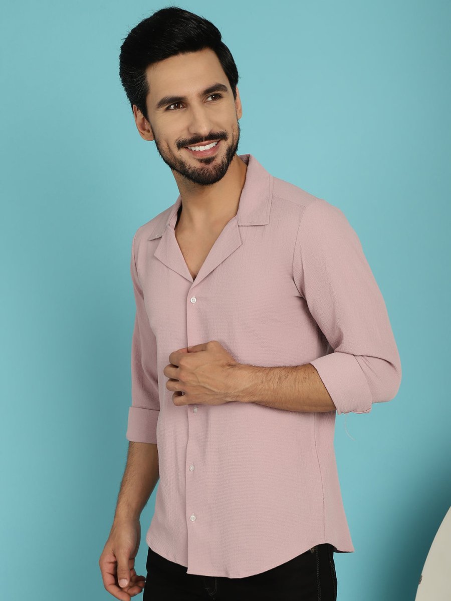 Self Design Cotton Formal Shirt for Men - SF_904Magenta_S
