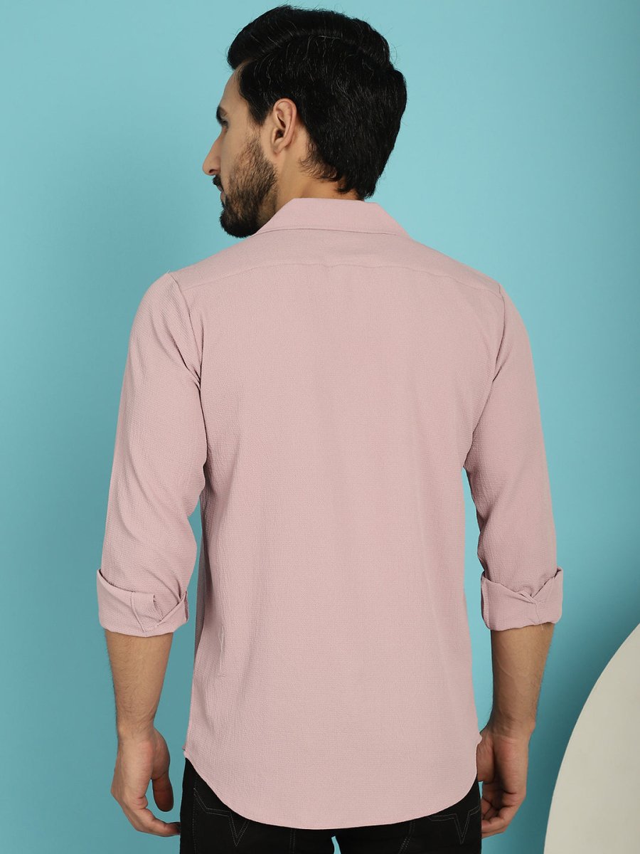 Self Design Cotton Formal Shirt for Men - SF_904Magenta_S