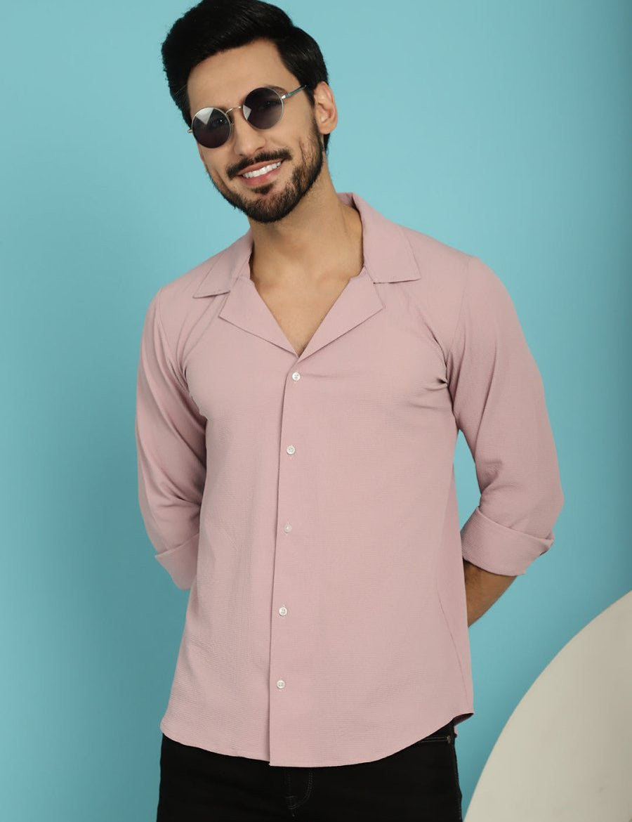 Self Design Cotton Formal Shirt for Men - SF_904Magenta_S