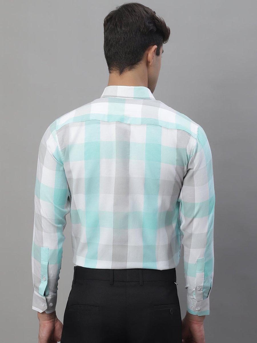 Sky Checked Cotton Shirt for Men - SF_877Sky_S