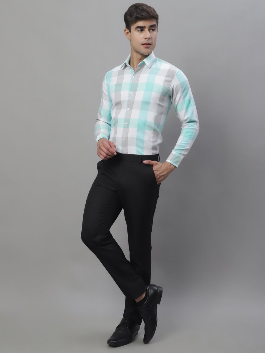 Sky Checked Cotton Shirt for Men - SF_877Sky_S