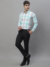 Sky Checked Cotton Shirt for Men - SF_877Sky_S