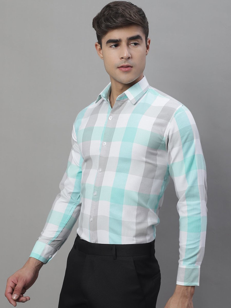 Sky Checked Cotton Shirt for Men - SF_877Sky_S