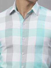 Sky Checked Cotton Shirt for Men - SF_877Sky_S