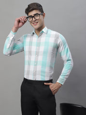 Sky Checked Cotton Shirt for Men - SF_877Sky_S