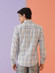 Sky Checked Cotton Shirt for Men - SF_9017Sky_S