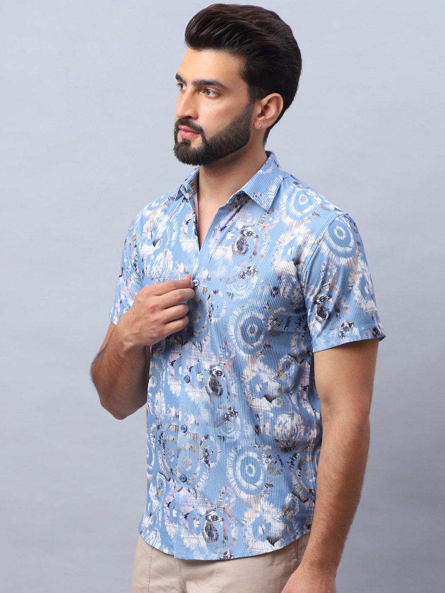 Sky Printed Party Shirt for Men - SF_981Sky_S