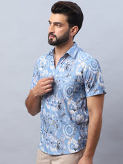 Sky Printed Party Shirt for Men - SF_981Sky_S