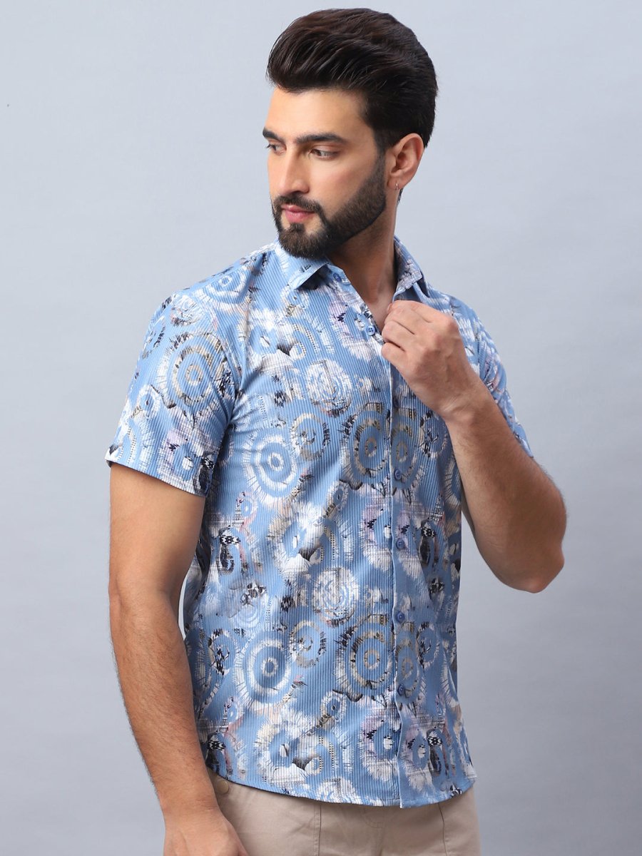 Sky Printed Party Shirt for Men - SF_981Sky_S