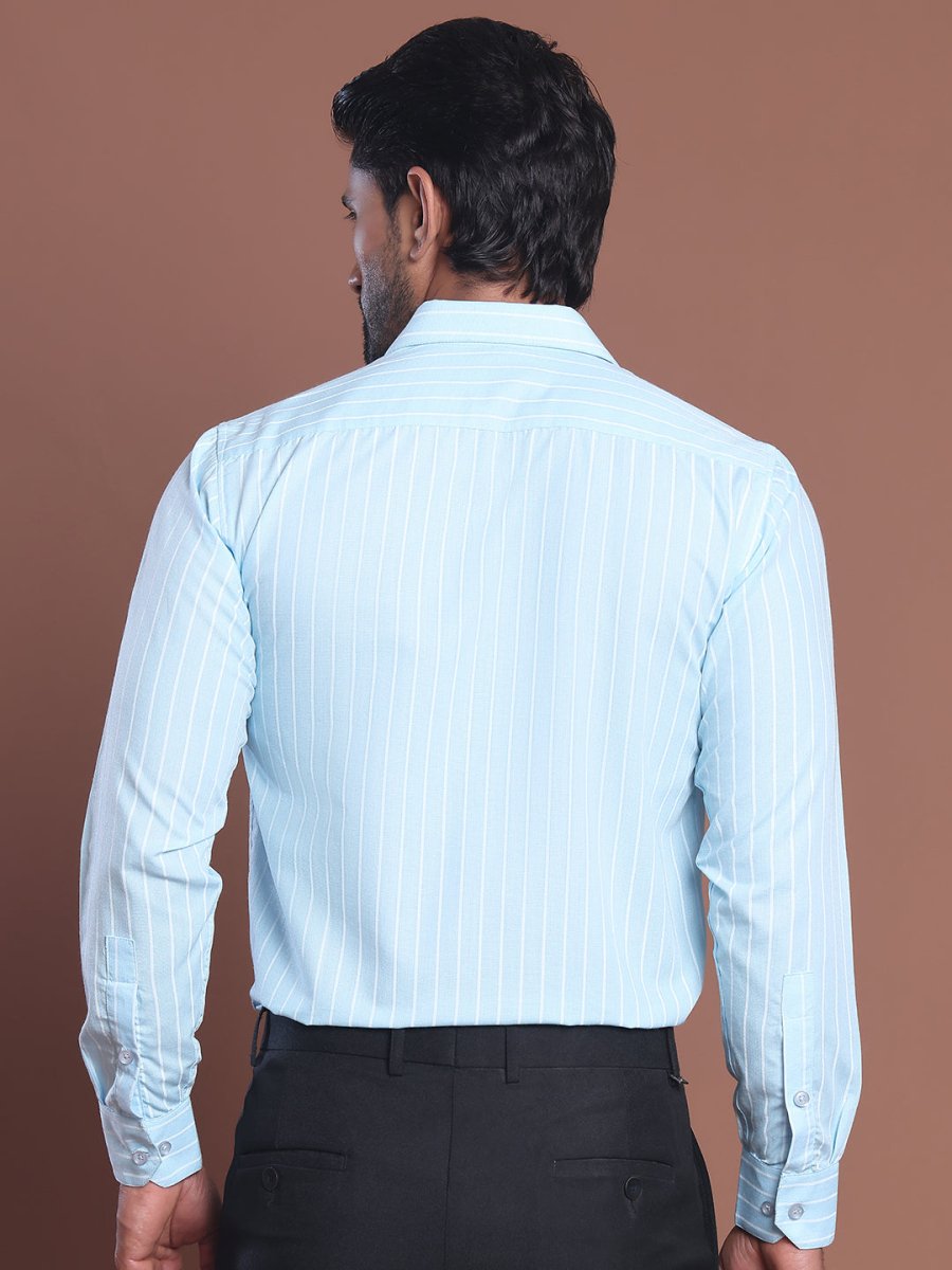 Sky Striped Cotton Shirt for Men - SF_770Sky_S