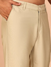 Smart Casual Cotton Blend Pants for Men - FGP_302Beige_30