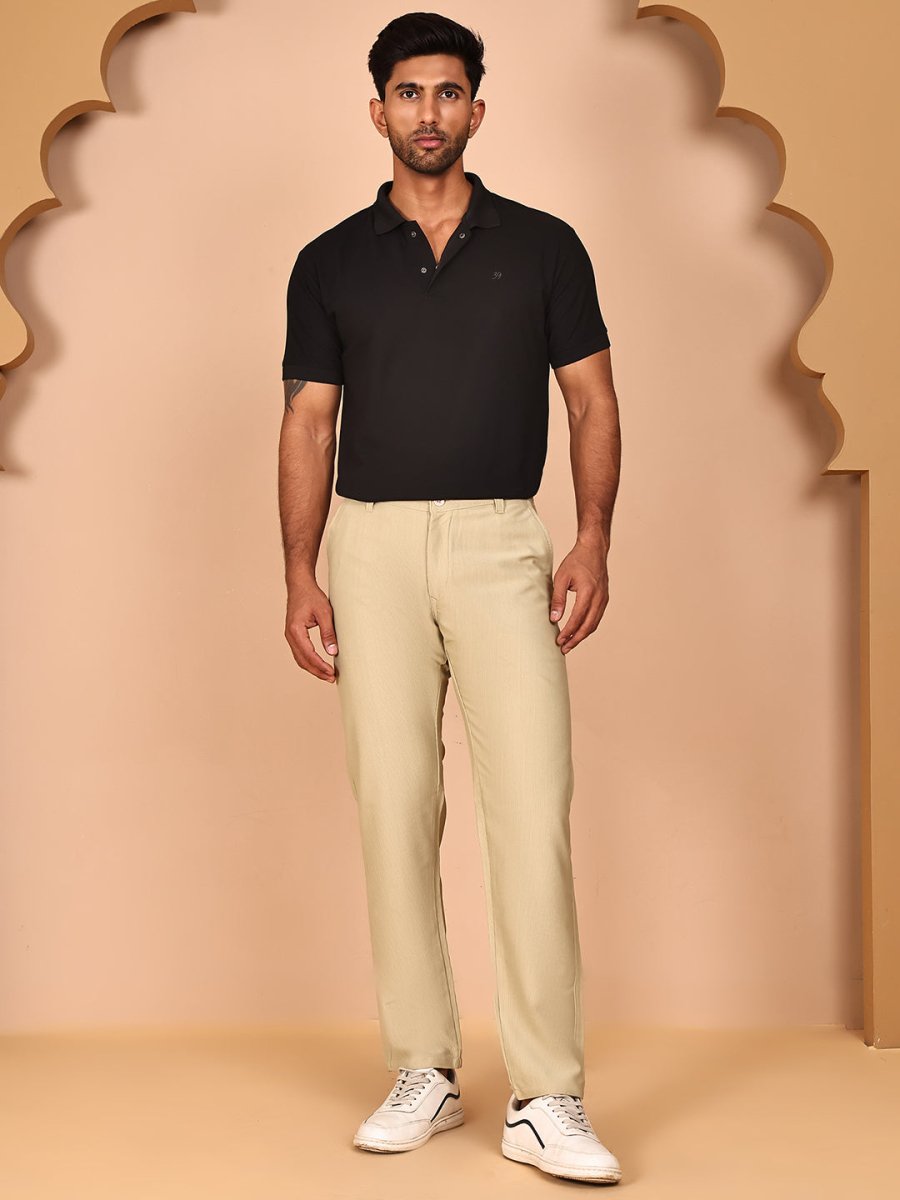 Smart Casual Cotton Blend Pants for Men - FGP_302Beige_30