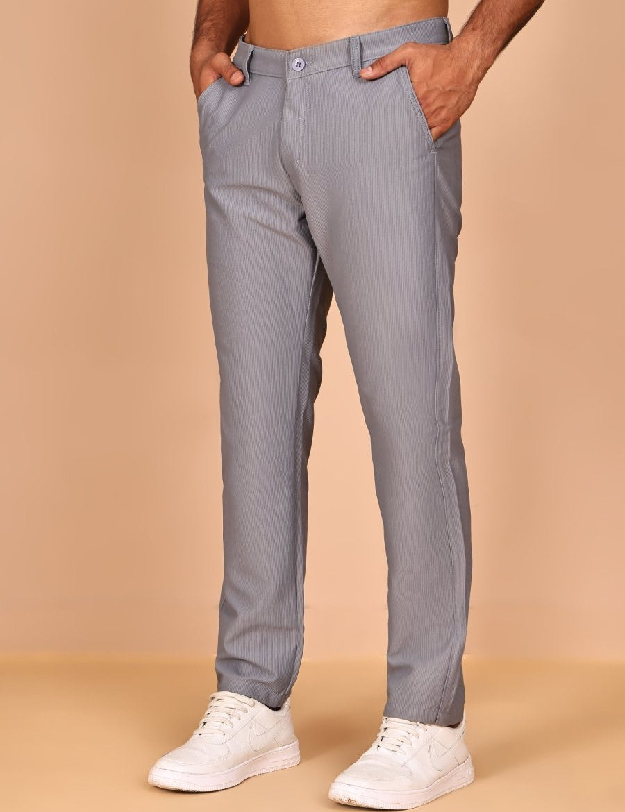 Smart Casual Cotton Blend Pants for Men - FGP_302Light-Grey_30