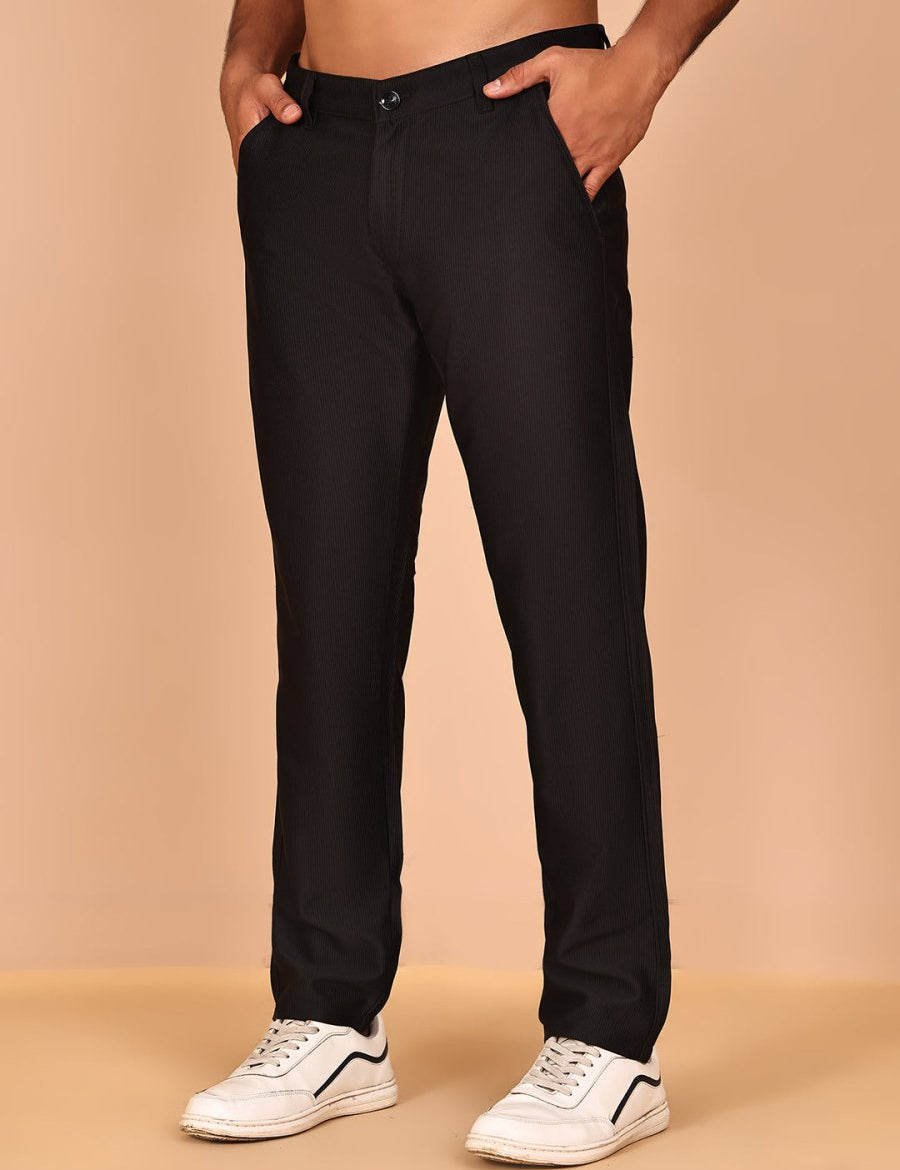 Smart Casual Cotton Blend Pants for Men - FGP_302Black_30