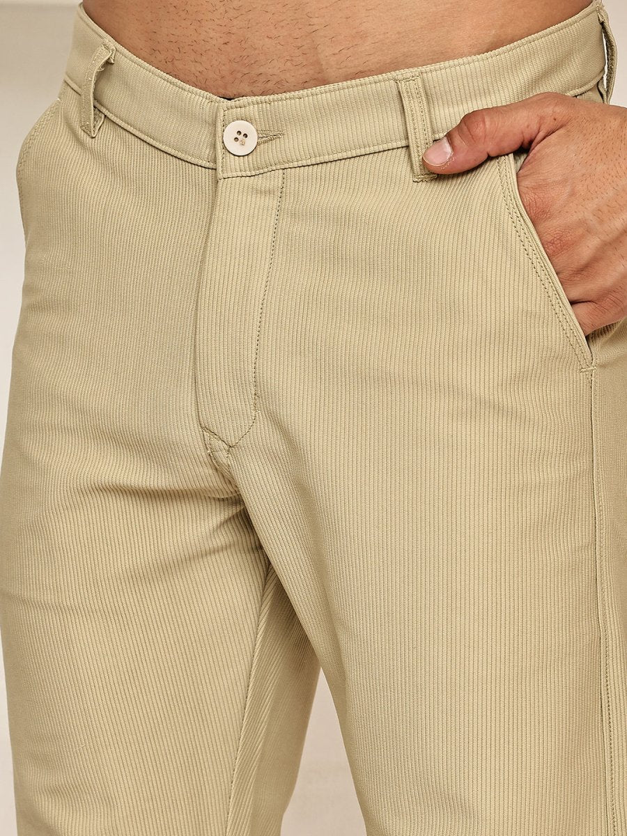 Smart Casual Cotton Blend Pants for Men - FGP_302Beige_30