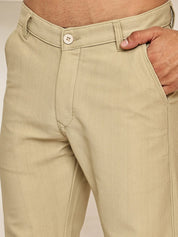 Smart Casual Cotton Blend Pants for Men - FGP_302Beige_30