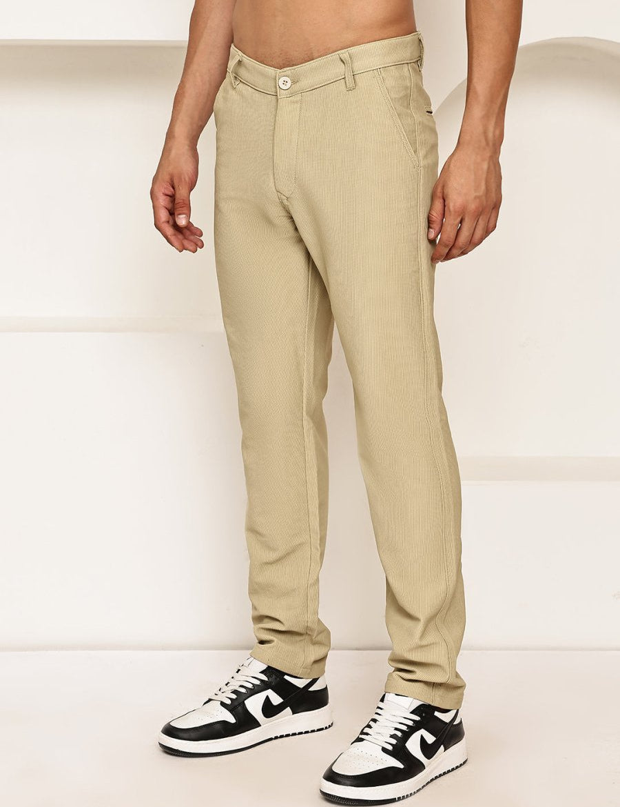 Smart Casual Cotton Blend Pants for Men - FGP_302Beige_30