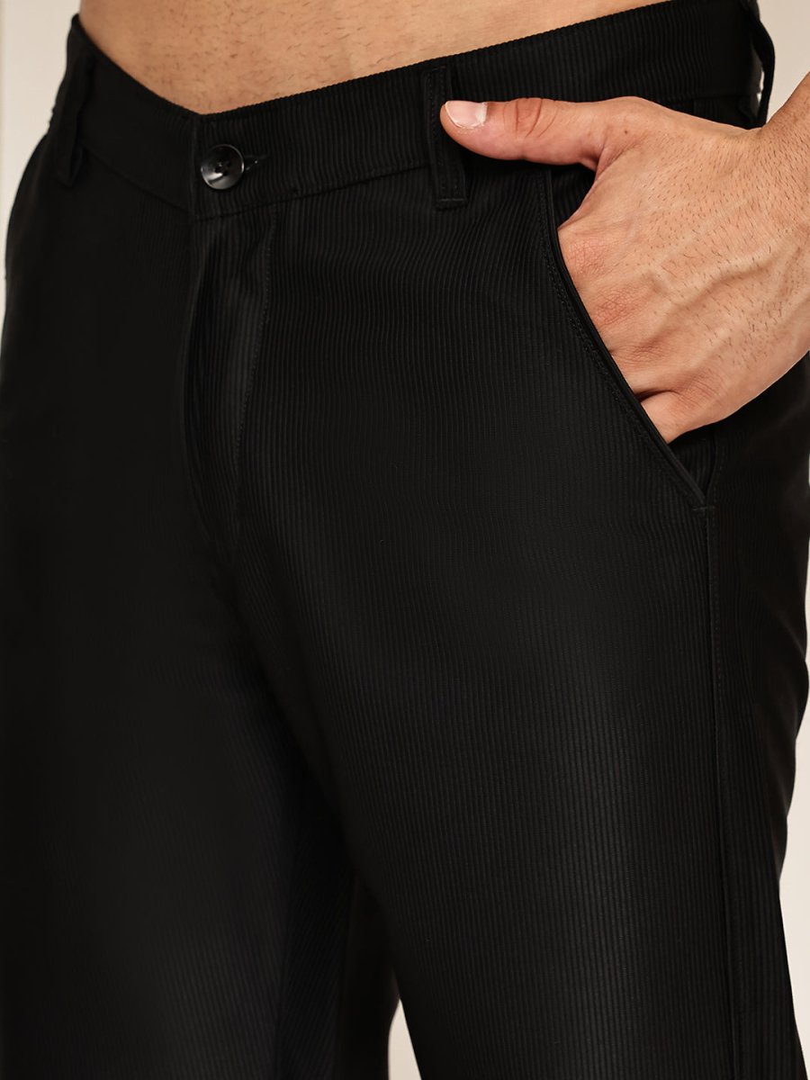 Smart Casual Cotton Blend Pants for Men - FGP_302Black_30