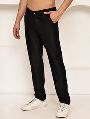 Smart Casual Cotton Blend Pants for Men - FGP_302Black_30