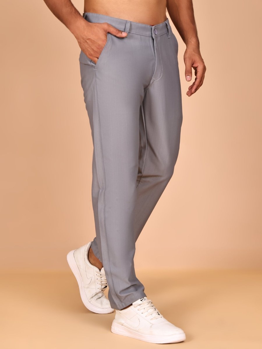 Smart Casual Cotton Blend Pants for Men - FGP_302Light-Grey_30