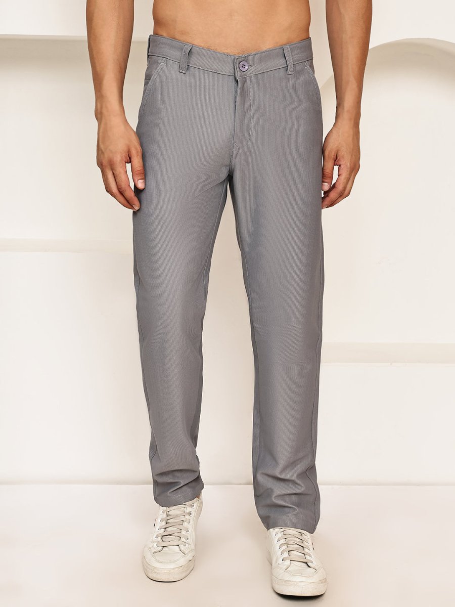 Smart Casual Cotton Blend Pants for Men - FGP_302Light-Grey_30